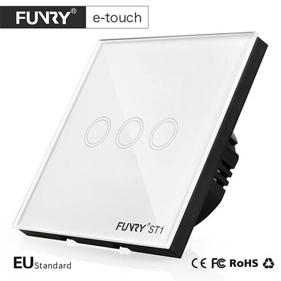 FUNRY ST1 EU Standard 3Gang Smart Remote Control/Touch Radio Light Switch Momentary Push Button Luxury Tempered Glass 433MHz
FUNRY ST1 EU Standard 3Gang Smart Remote Control/Touch Radio Light Switch Momentary Push Button Luxury Tempered Glass 433MHz