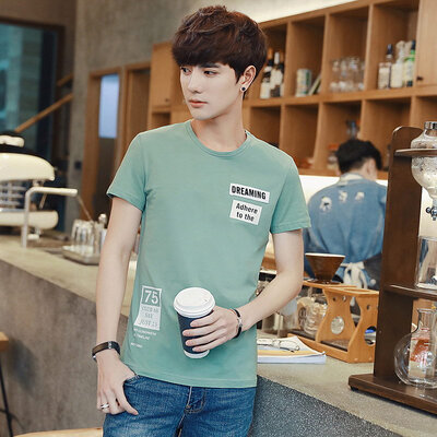 Summer men's round neck short sleeve t-shirt male Slim trend men's half-sleeved shirt as gift for men's
Summer men's round neck short sleeve t-shirt male Slim trend men's half-sleeved shirt as gift for men's
