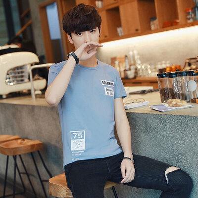 Summer men's round neck short sleeve t-shirt male Slim trend men's half-sleeved shirt as gift for men's
Summer men's round neck short sleeve t-shirt male Slim trend men's half-sleeved shirt as gift for men's