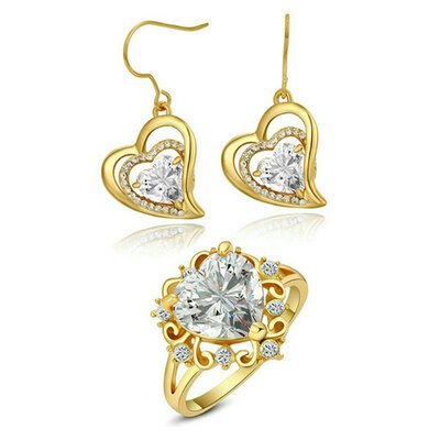 Yoursfs® 18K White Gold Plated Heart in Love Earring And Ring Jewelry Use Clear Austrian Crystal Bridal Sets
Yoursfs® 18K White Gold Plated Heart in Love Earring And Ring Jewelry Use Clear Austrian Crystal Bridal Sets