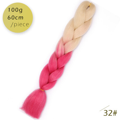AISI HAIR Ombre Kanekalon Braiding Hair Extensions 24inch 100g Synthetic Jumbo Braids Hair Fiber Pink Purple Blue Green 1pce