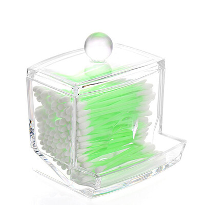 Clear Acrylic Q-tips Cotton Swabs Holder Cotton Bud Storage Box - Cosmetic Organizer For Cotton Pads Cotton Swabs Make Up