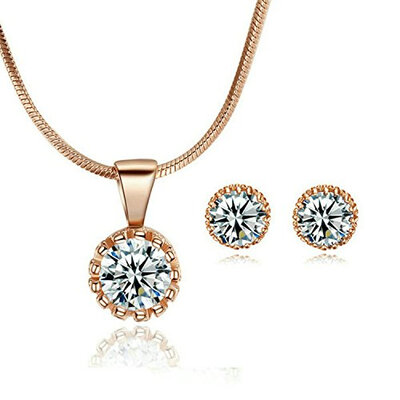 Yoursfs Jewelry Sets for Women 18K Rose Gold Plated Solitaire Pendant Necklace & Stud Earrings Wedding Set
Yoursfs Jewelry Sets for Women 18K Rose Gold Plated Solitaire Pendant Necklace & Stud Earrings Wedding Set