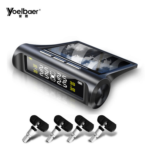 誉霸（YOELBAER）胎压监测器YB-69内置汽车通用轮胎检测监测仪无线太阳能胎压检测器