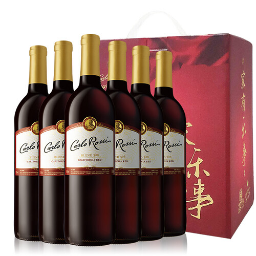 京东超市美国原瓶进口 加州乐事Blend308系列半干红葡萄酒 750ml*6 整箱装