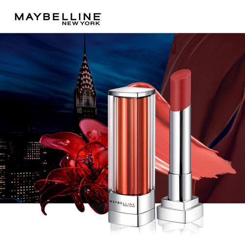 美宝莲（MAYBELLINE）绝色持久唇膏 纵情耀系列SOR13 3g（小灯管 三文鱼色 玻璃唇 绝色持久保湿）