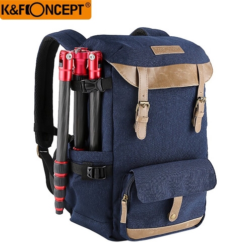K&F CONCEPT 佳能相机包双肩背包 尼康索尼专业摄影单反包大容量多功能旅行用包 宝蓝色