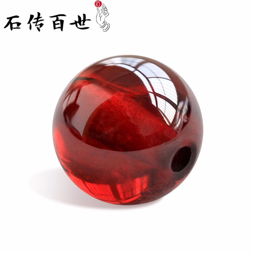石传百世 7A级天然石榴石散珠手链 水晶DIY手工饰品配件【手链附证书】 珠径8毫米单颗