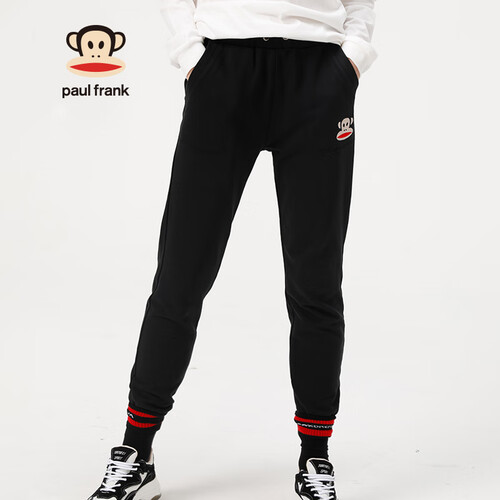 PaulFrank/大嘴猴 2019秋季新款运动裤子女宽松秋装休闲裤束脚裤 PFCPT191146W 黑色 S