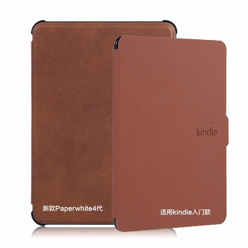 Kindle 亚马逊入门款保护套 kindle Paperwhite3/4电子书套/皮套纤薄唤醒功能 棕色 适用558元入门款(其它型号不适用)