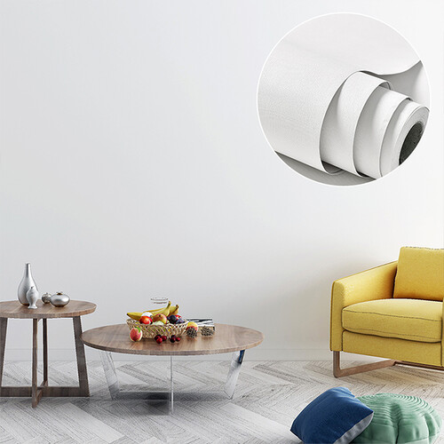 QUATREFOIL墙纸壁纸自粘墙贴纸墙壁贴纸客厅卧室房间墙壁装饰贴纸壁纸0.6*5米马卡龙素色米白