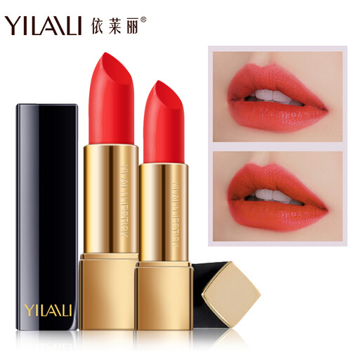 依莱丽（YILAILI） 挚爱口红不掉色不沾杯唇彩唇蜜女彩妆孕妇口红雾面唇釉豆沙色学生款滋润唇膏女 02#元气橘红