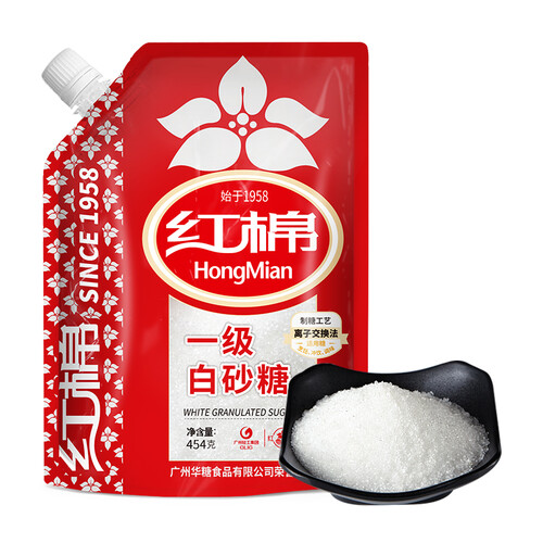 京东超市红棉 一级 白砂糖 糖水用糖 白糖 454g