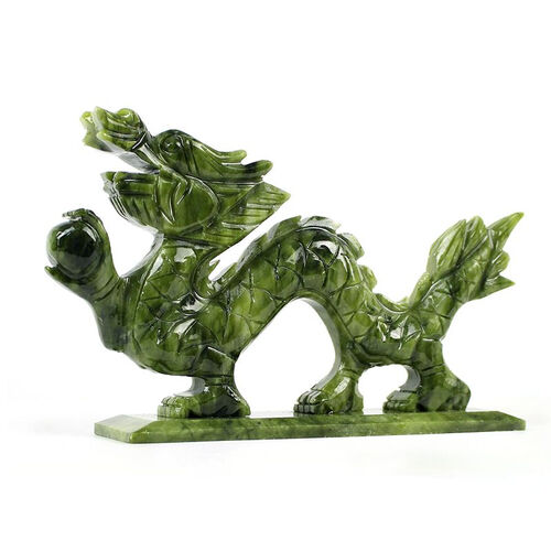 玄众阁 玉石青龙摆件金龙 风水汉龙十二生肖龙形工艺品 平球龙19