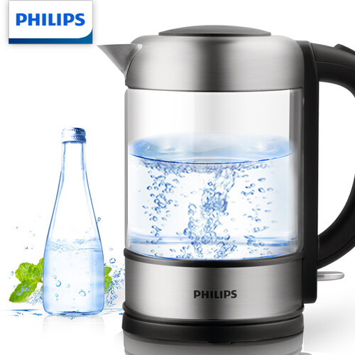 飞利浦（PHILIPS）电水壶热水壶电热水壶德国肖特玻璃 HD9342/08 1.5L烧水壶