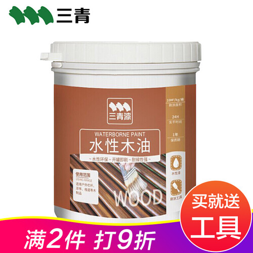 三青 防腐木油 户外耐候木蜡油防水清漆木器漆油漆涂料水性环保 阳台室内外实木地板漆家具木器熟桐油清油 透明清漆（送全套工具） 1000g