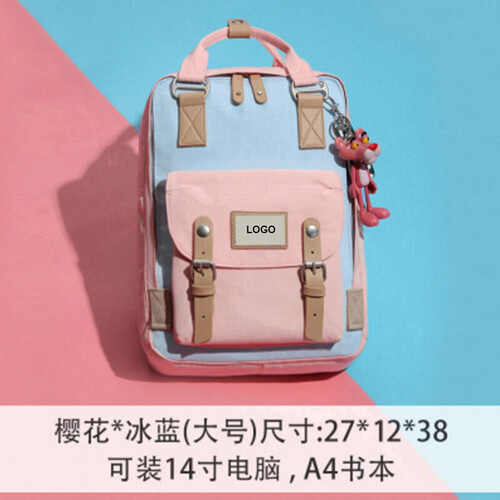 （新品）2019  女孩子校园女生公主小学生二三四五六年级双肩书包防水大容量小孩子穿的 蓝粉色大号