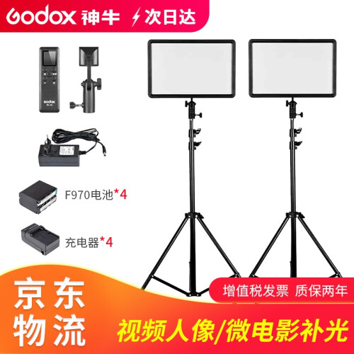 神牛（Godox） LED260c摄影灯视频直播补光灯影视灯光单反摄像机相机摄像灯影视拍照婚庆常亮灯 260C两灯套装+F970电池充电器