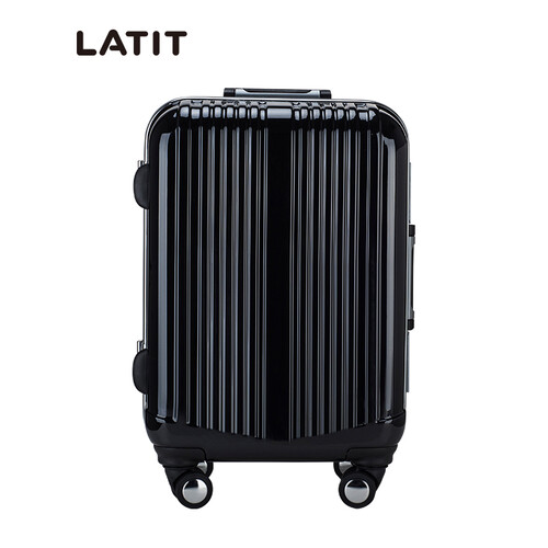 LATIT PC铝框旅行行李箱 拉杆箱 旅行箱  20英寸 万向轮 亮黑色