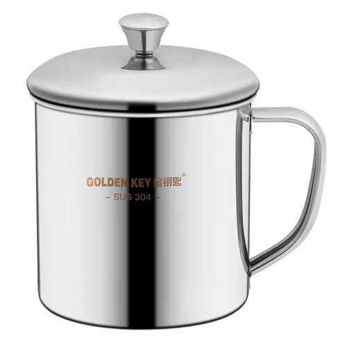 金钥匙（GOLDEN KEY）304不锈钢 儿童水杯幼儿园口杯防摔带手柄（儿童款带盖） GK-KB80