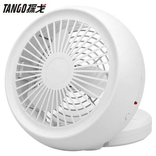 天章办公(TANGO) 探戈圆形电风扇/USB风扇/学生宿舍移动台式电脑桌面迷你小风扇usb电池两用 白色