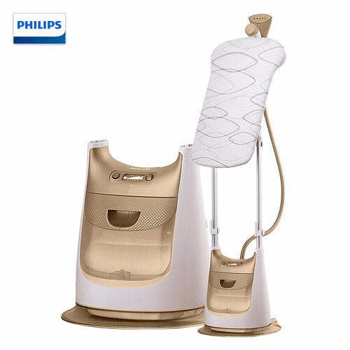 飞利浦（PHILIPS）蒸汽挂烫机 家用手持/挂式电熨斗双杆带烫衣板 2200W五档调节熨衣 GC618/68