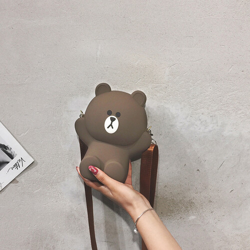 卡通小包包女包新款2019可爱迷你手机包小熊个性链条单肩斜挎包潮 普通肩带