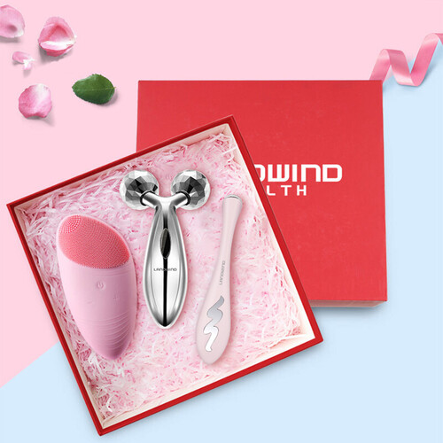 蓝韵 女生礼品美容礼盒 礼物LWH311GP 送女友老婆朋友生日礼物七夕情人节礼物 滚轮按摩棒 洁面仪 美眼笔