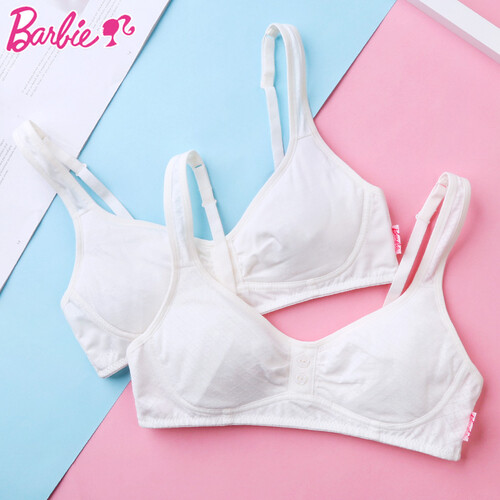 京东超市芭比BARBIE 2件装少女内衣学生文胸发育期棉质少女胸罩搭扣款无钢圈  X6076-2件装 85B