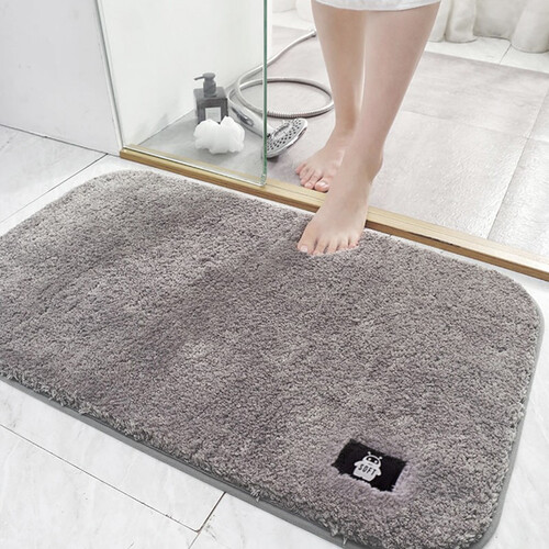加厚浴室门垫洗手间吸水垫 脚垫家用 卫生间地垫脚踏垫 熔岩灰 50*80cm