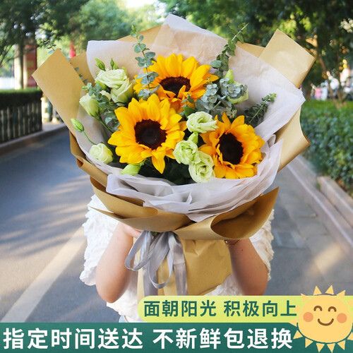 馨仪向日葵鲜花速递生日礼物送闺蜜朋友同事领导长辈北京上海广州同城送花 3朵向日葵花束—热卖款