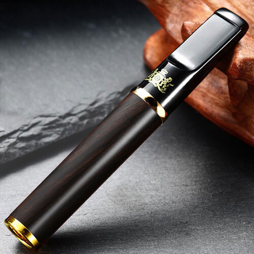 大船过滤烟嘴黑檀木实木烟嘴过滤器循环型三重物理滤芯木质烟嘴可清洗香衍咀男士健康清烟戒烟器粗细烟嘴通用