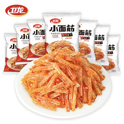 卫龙 休闲零食小吃网红怀旧儿时辣条 办公室麻辣零食大礼包 小包装香辣味小面筋500g/袋 约20包