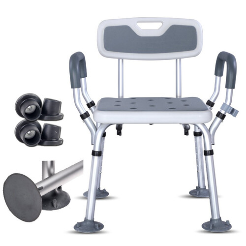吉乐佳 老人洗澡椅淋浴椅浴室凳子防滑老年人残疾人洗浴椅孕妇洗澡凳 JL6002S升级大吸盘款+送坐垫
