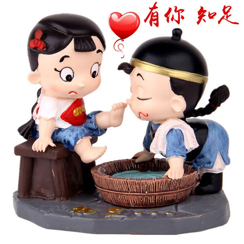 结婚纪念日礼物送老婆送老公媳妇爱人一周年礼物送女友女生的生日礼物男友送给朋友的新婚礼物纪念 有你知足摆件【彩纸包装】