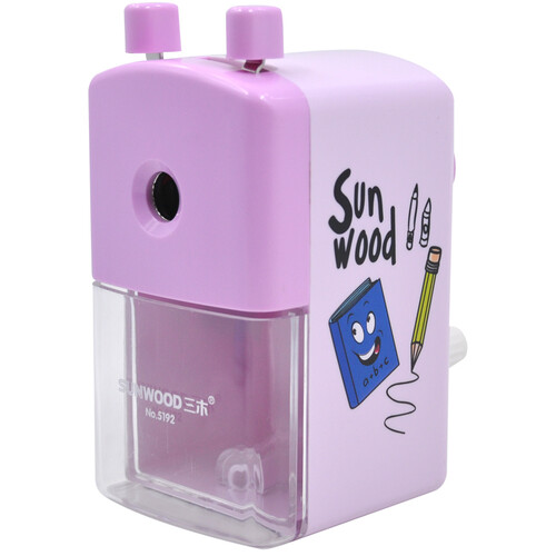 三木(SUNWOOD) 12mm大口径可调式手摇削笔机器/削笔刀/转笔刀/卷笔刀 粉色 5192