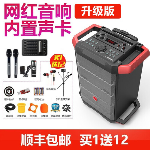 9810S升级版外置声卡+直播支架 无线扩音器低音炮 直播