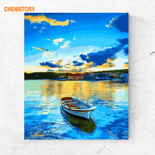 CHENISTORY 数字油画diy风景人物动物抽象花卉儿童动漫家居客厅装饰画油画挂画亚麻布画芯 1197 40x50cm绷好内框1.6CM厚