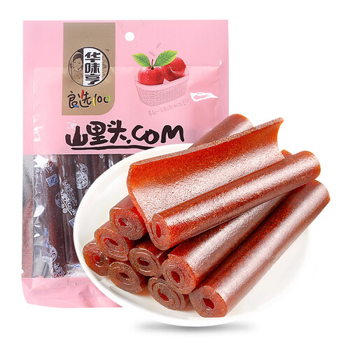 京东超市华味亨 果丹皮150g/袋 休闲食品 山楂卷 零食 蜜饯 果干 小吃 办公零食