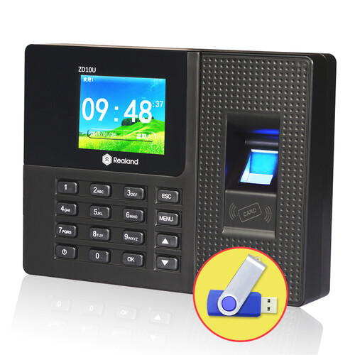 真地(Realand) 考勤机 打卡机 指纹打卡机送U盘 上班签到打卡器 工人ID卡签到ZD10U