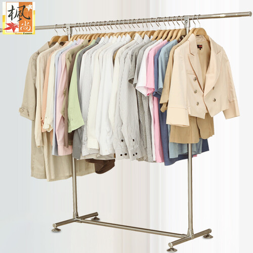 京东超市枫尚 晾衣架落地单杆加厚不锈钢挂衣架室内凉晒衣架伸缩简易阳台衣服架130HL