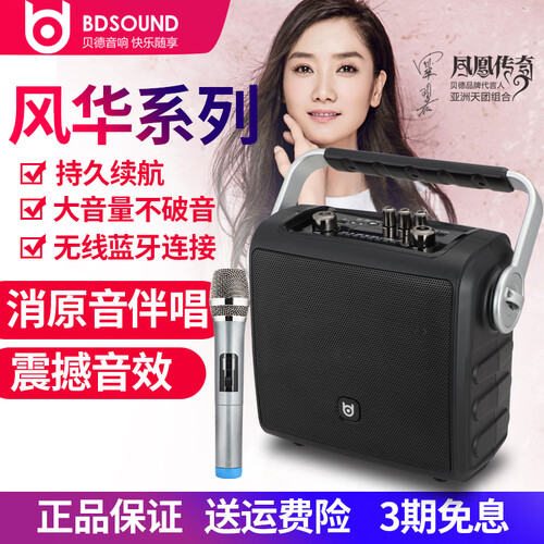 贝德 雪狼0301升级10英寸重低音广场舞音响蓝牙拉杆户外便携式大功率音箱带无线话筒麦克风移动扩音器 升级版+1无线话筒+MD-12话筒