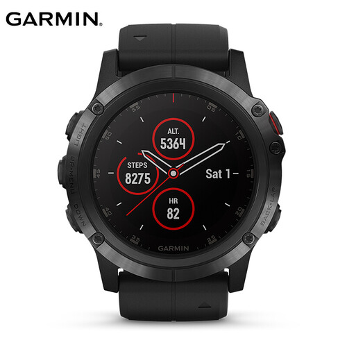 佳明（GARMIN）fenix 5x Plus血氧浓度光电心率PVD健身音乐NFC支付GPS导航户外旗舰级手表英文版5x plus黑色