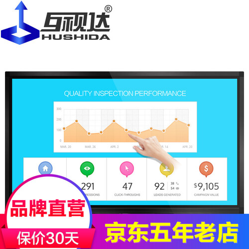 互视达（HUSHIDA）多媒体教学会议一体机红外触控触摸屏电子白板电视智能会议平板商业显示器 Windows/i7 84/86英寸