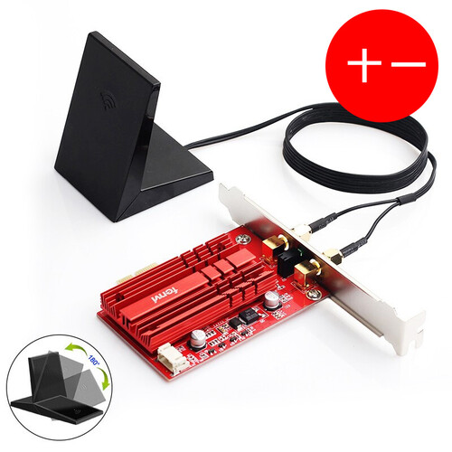 Intel 9260ac 8265ac Wi-Fi 6 AX200无线网卡台式机千兆内置接收器黑苹果 FV-AC2030T(1733M蓝牙5.0)
