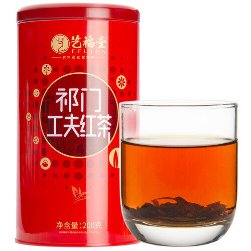 艺福堂茶叶 安徽特级祁门红茶类 祁红工夫茗茶 可做奶茶蜜香浓香型200g