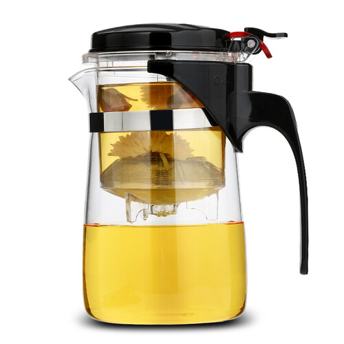 京东超市金镶玉 茶具茶具茶壶 过滤内胆 茶水分离杯 花茶壶按压式飘逸杯500ml