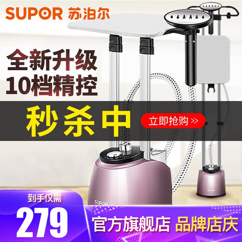 京东超市苏泊尔（SUPOR）挂烫机 蒸汽手持挂烫机熨斗家用熨衣服挂烫机电熨斗 双杆含熨衣板GT13VP-20 2000W大功率
