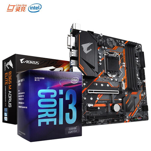 英特尔（Intel） 酷睿i3 8100/8350K CPU 台式机电脑处理器盒装 板U套装 B365M AORUS ELITE主板CPU套装 九代 i3 9100F【3.6GHz主频非集显】