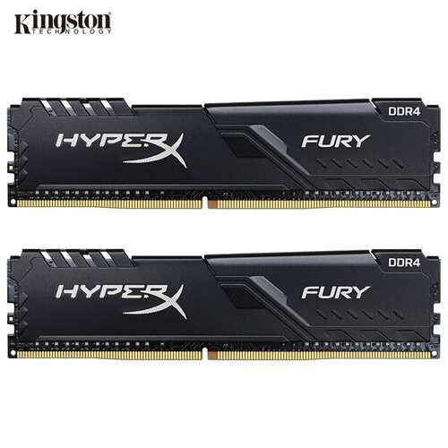 金士顿(Kingston) DDR4 2400 32GB(16G×2)套装 台式机内存 骇客神条 Fury雷电系列